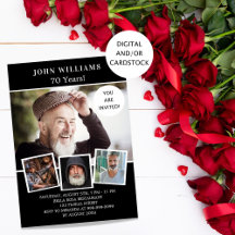 Colagem de fotos em preto-e-festa de aniversário b