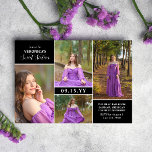 Convites Colagem de Fotos Mínima Moderna Negra Doce Dezesse<br><div class="desc">Moderno e minimalista Sweet 16 convite com uma colagem fotográfica de quatro fotos da bonito aniversariante. Adicione o texto do convite 16 Doce a um design de tipografia simples e limpo,  em branco,  contra caixas negras espaçadas entre as fotos do Sweet 16 anos.</div>