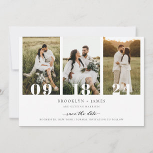 Convites Colagem de Fotos Moderna Código QR Save The Date