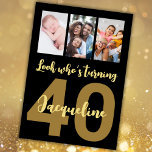 Convites Colagem de Fotos Moderna Dourada com aniversário d<br><div class="desc">Coloque um sorriso em um rosto com este aniversário de 40 anos personalizado, um convite para colagem de fotos. - Basta clicar para personalizar este design 🔥 As minhas promessas - Este design é único e foi concebido consigo 🙏 Obrigado por apoiar a minha pequena empresa - Se preferir um...</div>