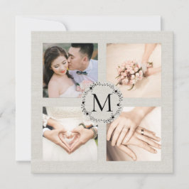 Convites Colagem de Fotos Monogramadas de Agradecimento de 