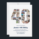 Convites Colagem de Fotos Personalizada do Número de aniver<br><div class="desc">Celebre um aniversário de 40 anos importante com este belo convite. É um convite personalizado para colagem de fotos que permite criar um design verdadeiramente único e memorável. Este modelo personalizável permite inserir as suas próprias fotos prezadas, capturando os momentos preciosos da sua vida. Este convite é perfeito para comemorar...</div>