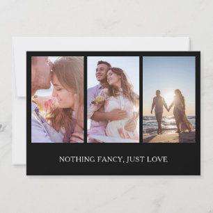 Convites Colagem de Fotos Preto Recepção de Casamento Moder