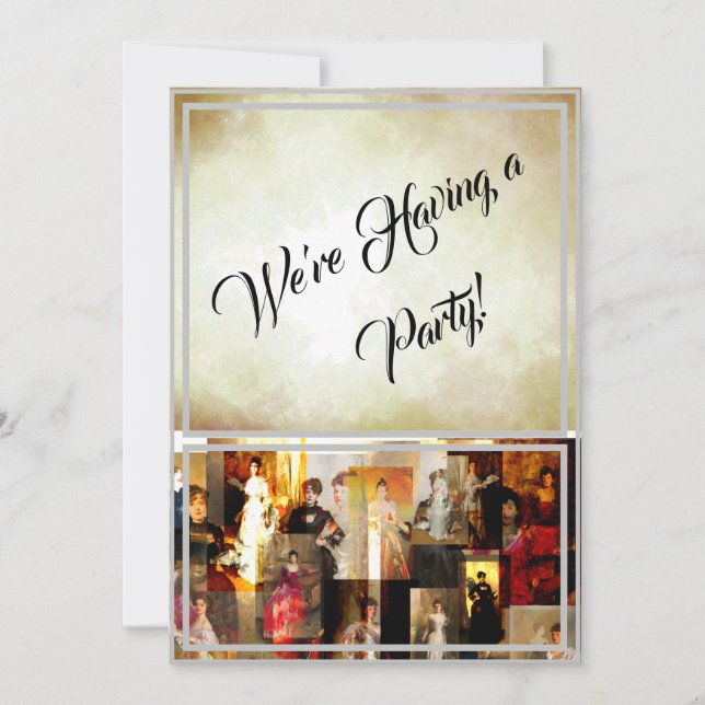 Convites Colagem de retrato de senhora elegante de John Sin (Frente)