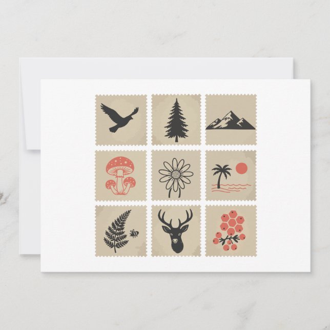 Convites Colagem de selos naturais (Frente)