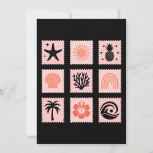 Convites Colagem de selos naturais