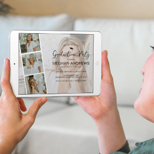 Convites Colagem de Tiras de Fotos Modernas Festa de Format