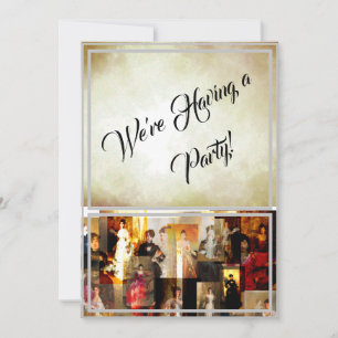 Convites Colagem do Retrato de Mulher Elegante de John Sing