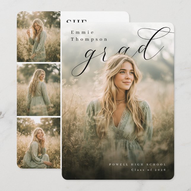 Convites Colagem Moderna FotoPop Festa de Formatura (Frente/Verso)