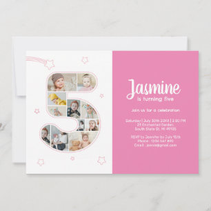 Convites Colagem Personalizada de Fotografias Número 5 da F