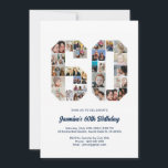 Convites Colagem Personalizada de Fotos do 60º Aniversário<br><div class="desc">Celebre o famoso 60º aniversário com este belo convite. É um convite personalizado para colagem de fotos que permite criar um design verdadeiramente único e memorável. Este modelo personalizável permite inserir as suas próprias fotos prezadas, capturando os momentos preciosos da sua vida. Este convite é perfeito para comemorar seu sexagésimo...</div>