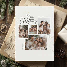 Convites "Colagem Personalizada de Quatro Fotos de Natal Fe