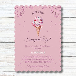 Convites Colagem rosa para cima, Chá de panela de Sorvete b