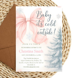 Convites Cold Elegant A Pink Bow Coquette Baby Shower