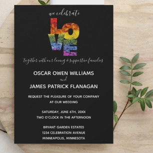 Convites Coleção de Casamento de Mesmo Sexo LOVE Flores Éba