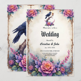 Convites Coleção de Casamento Enchanted Raven Wedding