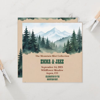 Convites Coleção de Casamento Floresta de Pinheiros Rustic