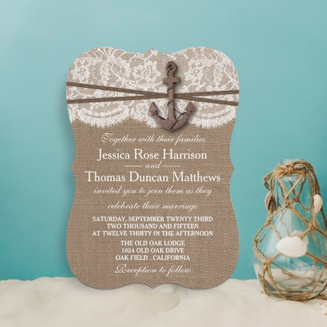 Convites Coleção de Casamentos de Âncoras Náuticas Russas (Criador carregado)