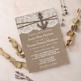 Convites Coleção de Casamentos de Âncoras Náuticas Russas