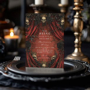 Convites Coleção de Halloween da Cortina Vermelha Escura