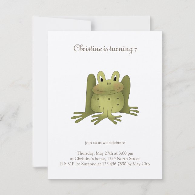 Convites Coleção de Jardim ・ Sapo (Frente)