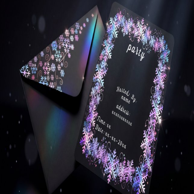 Convites Coleção de Natal de Floco de Neve Holográfico de L (Criador carregado)