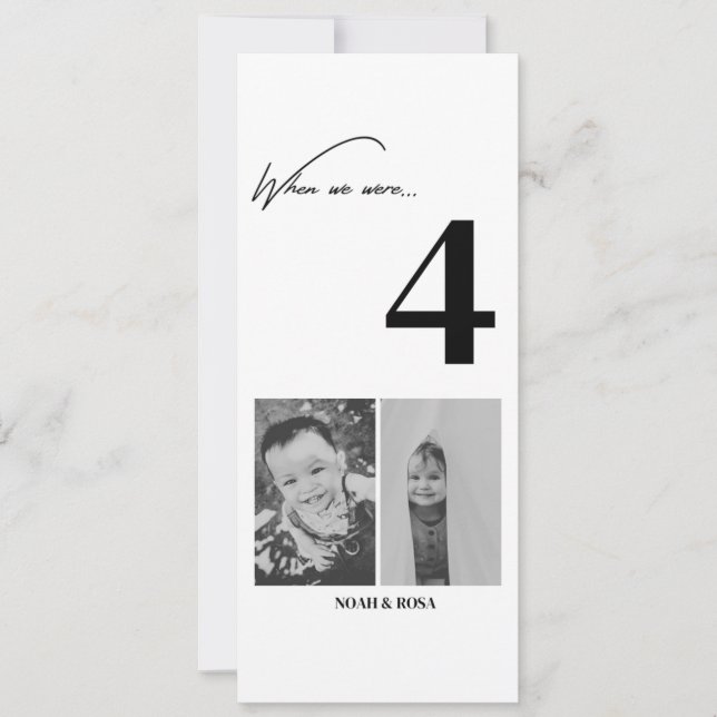 Convites Coleção de Números de Mesa de Casamento – Elegante (Frente)