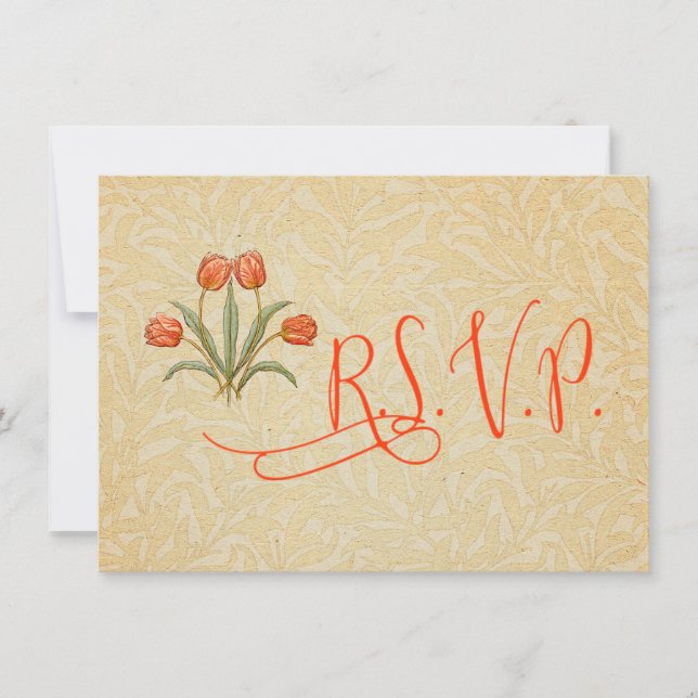 Convites Coleção de Pintura Vintage Tulip Morris (Frente)