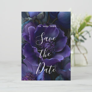 Convites Coleção de Terno de Noiva Floral Azul Meia-Noite &