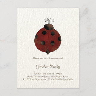 Convites Coleção do jardim · Joaninha