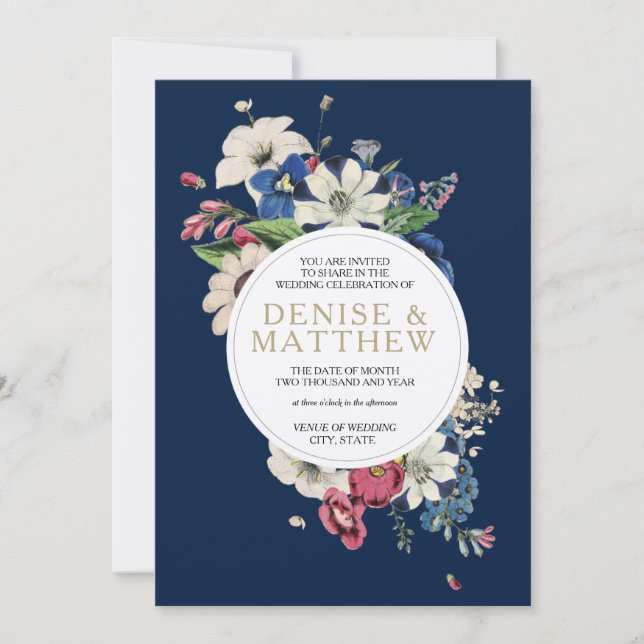 Convites Coleção Eterna em Azul Noite Polar  (Frente)