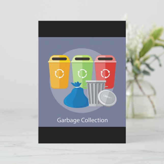 Convites Coleta de Lixo Gerenciamento de Resíduos Reciclage (Em pé/Frente)