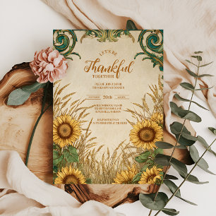 Convites Coleta de outono de Girassol Vintage