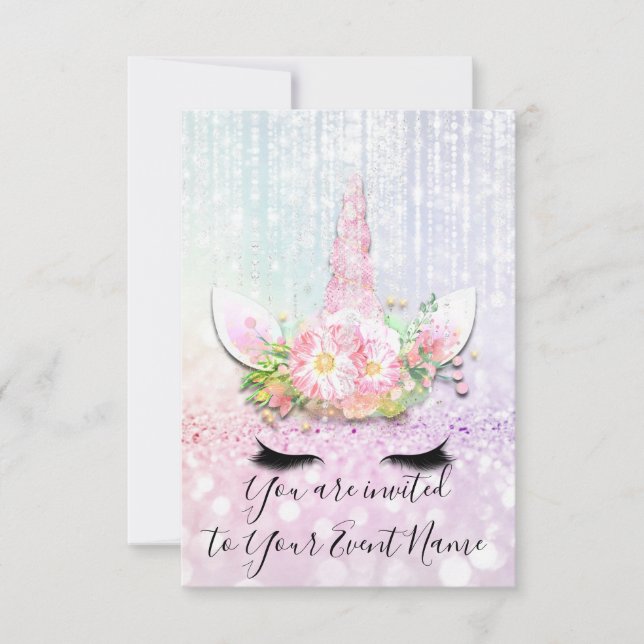 Convites Coletor de aniversário de 3 anos 2d Rosa do Partid (Frente)