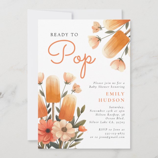 Convites Coletor pronto para Chá de fraldas Pop (Frente)