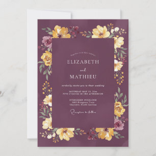Convites Colheita de Casamento Plum Moody
