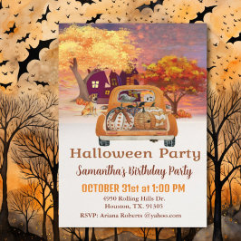 Convites Colheita de Festa de aniversário de Halloween de C