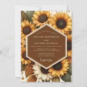 Convites Colheita de Goldenrod Flora Casamento