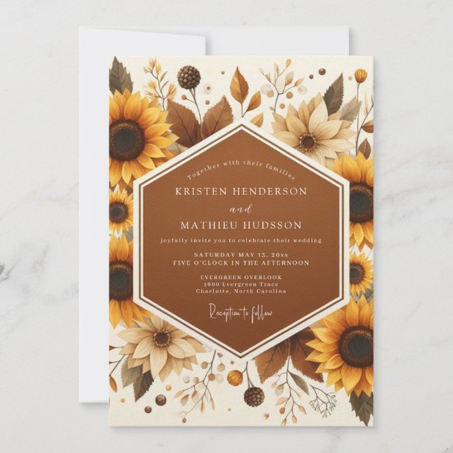 Convites Colheita de Marigold Bloom Casamento (Frente)