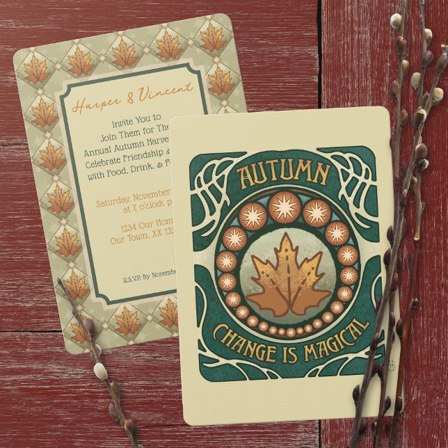 Convites Colheita de Outono, Jantar de Gala (Autumn Harvest, Dinner Party Invitation)