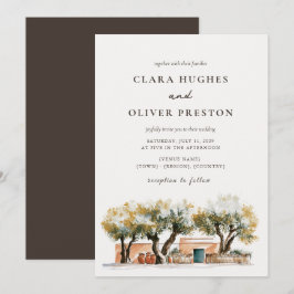 Convites Colheita Dourada do Olival Casamento no Norte da Á