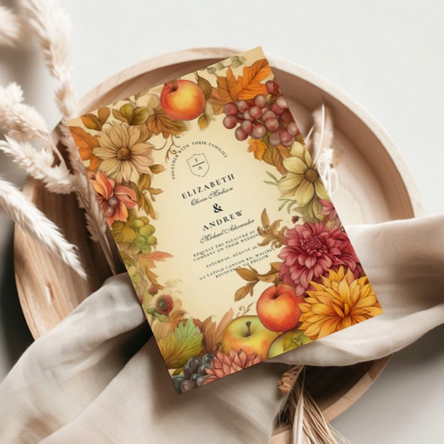Convites Colheita Floral Casamento de Outono (Criador carregado)