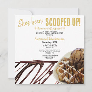 Convites Colher De Sorvete De Chocolate Sobre Bridal Shower