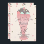 Convites Colher de Sundae de Sorvete Confete Retro<br><div class="desc">Convites de Sundae de Sorvete com Borda de Confetes</div>