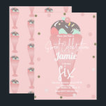 Convites Colher de Sundae de Sorvete Confete Retro<br><div class="desc">Convites de Sundae de Sorvete e Pontos de Borda de Confete</div>