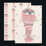 Convites Colher de Sundae de Sorvete Retro Confetti<br><div class="desc">Convites de Sundae de Sorvete com Borda de Confetes e Pontos</div>