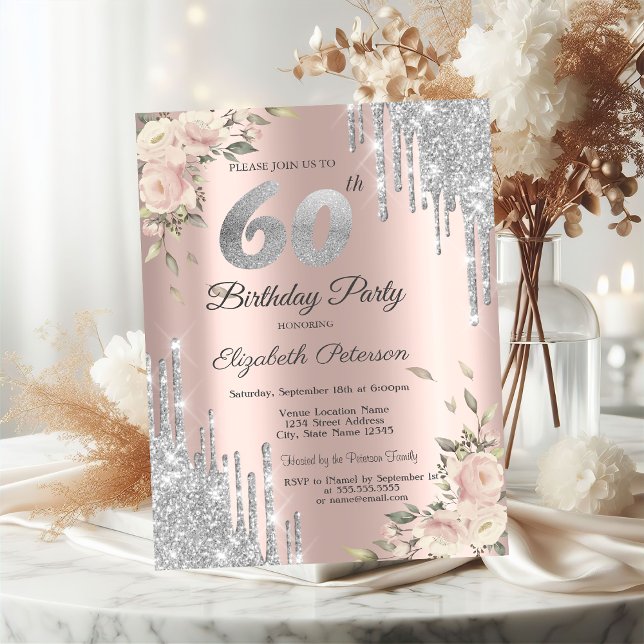 Convites Colírio de prata, Rosas 60º aniversário (Criador carregado)