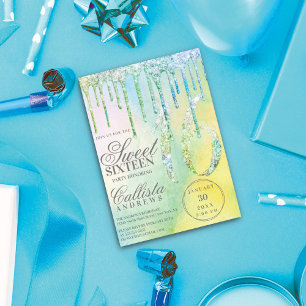 Convites Colírio Holográfico Sereia Doce 16