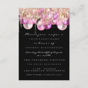 Convites Colírio Rosa Rosa Confetti Bridal Sweet 16º