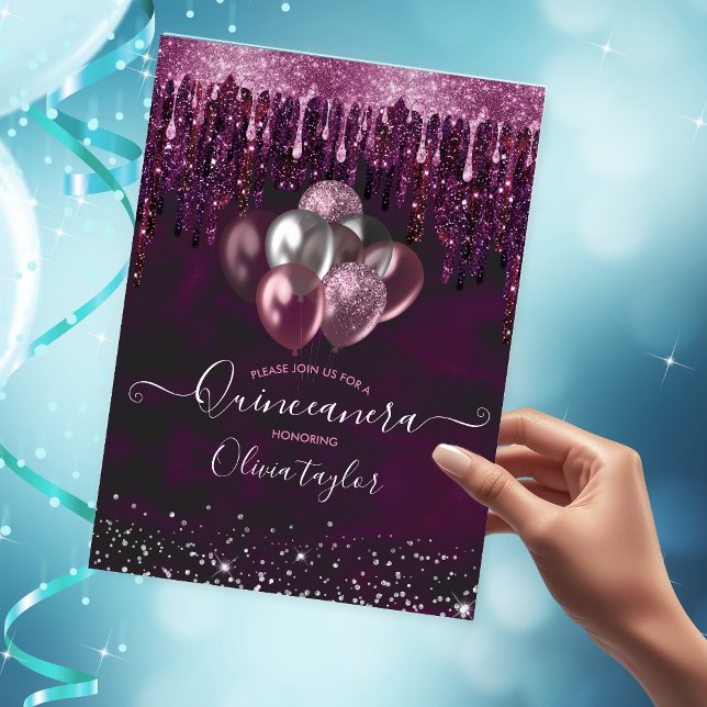 Convites Colírio vermelho-vermelho pinga balões de brilho Q (Criador carregado)